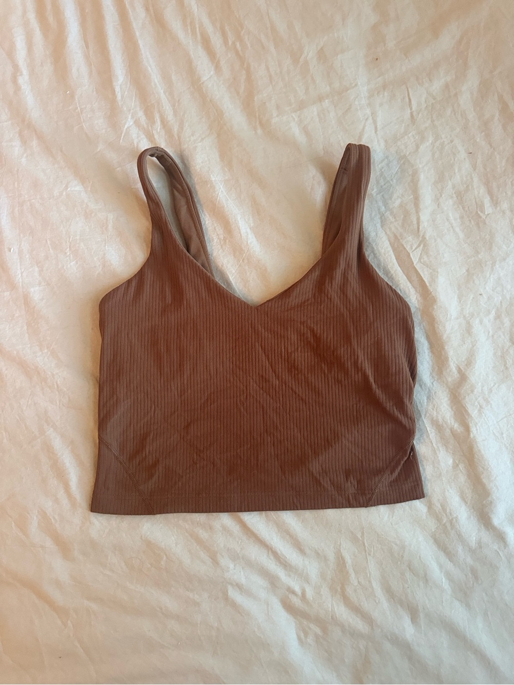 Lululemon Align Women’s Ribbed V-Neck Crop Tank Top - Brown